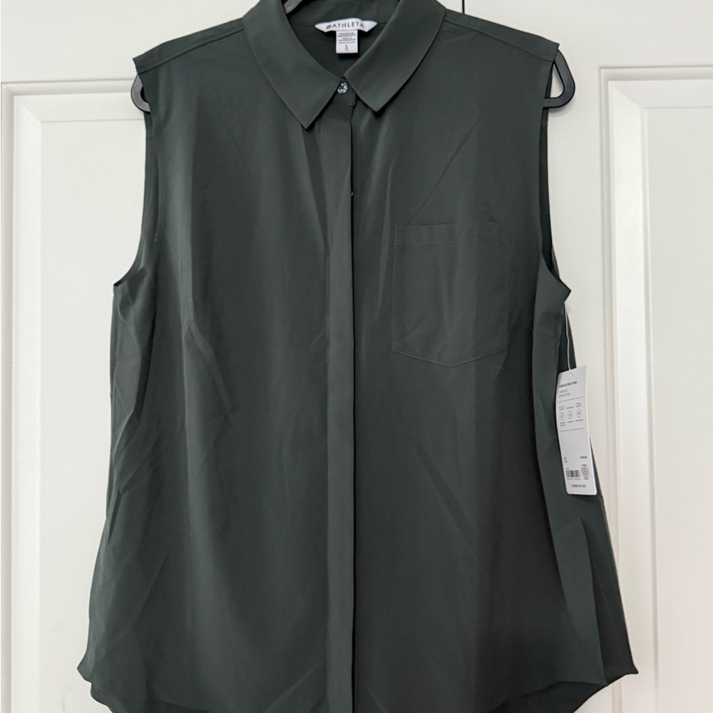 Athleta Everlasting Tank Button Down Sleeveless Shirt NEW